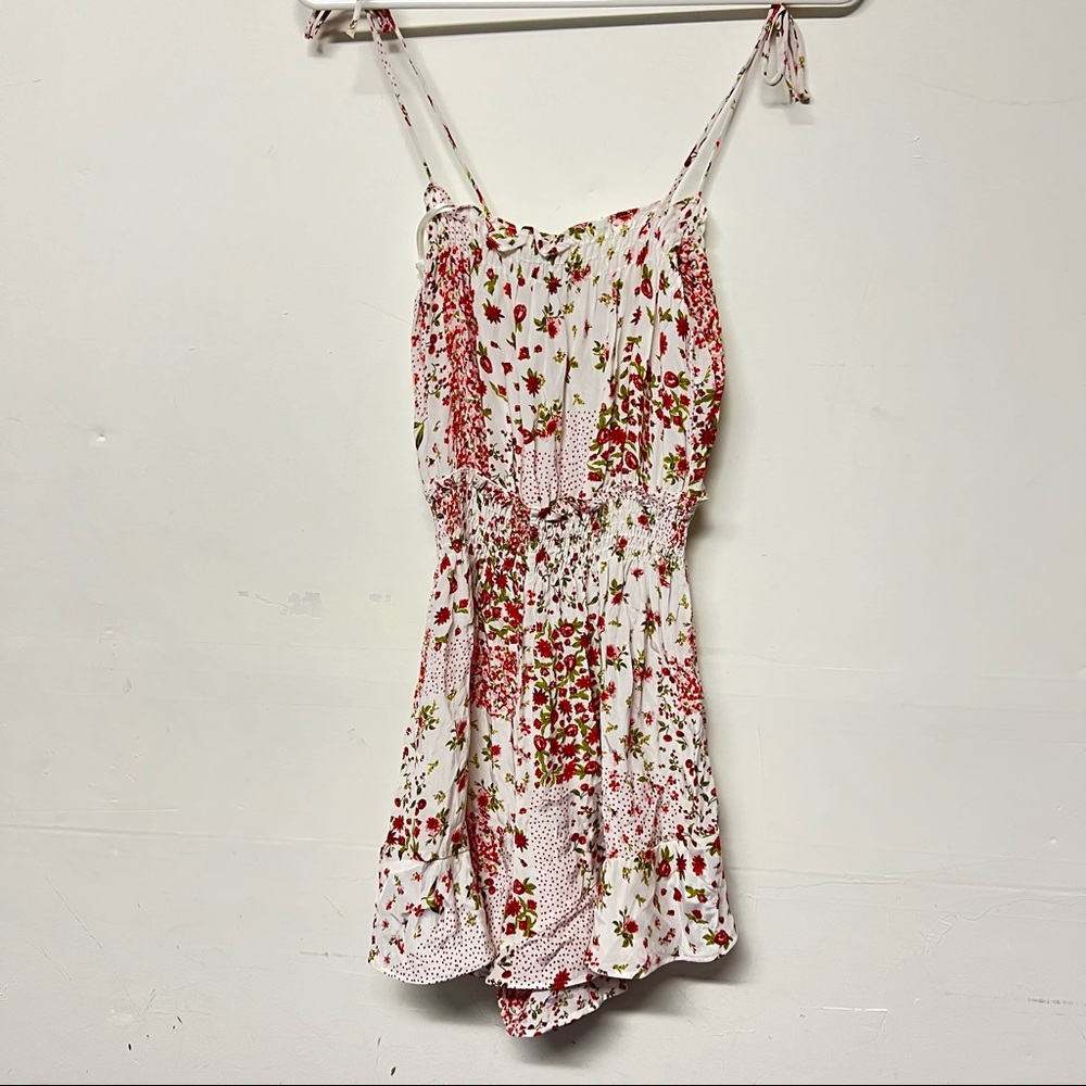 Zara Xs floral jumpsuit white